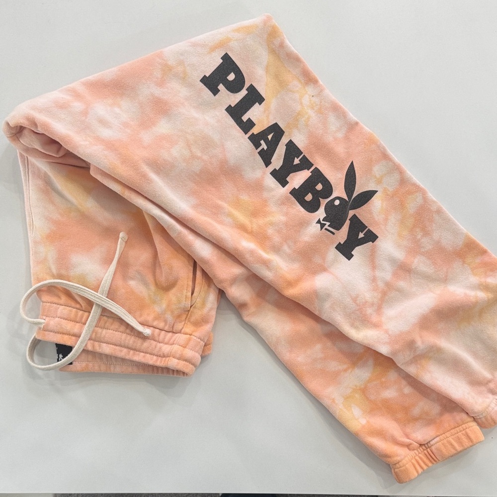 Playboy Peach and Yellow Lounge Pants. Small